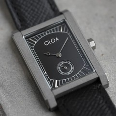 CILOA Square Men’s Luxury Tank Watch Quartz Leather Strap 3ATM Thin