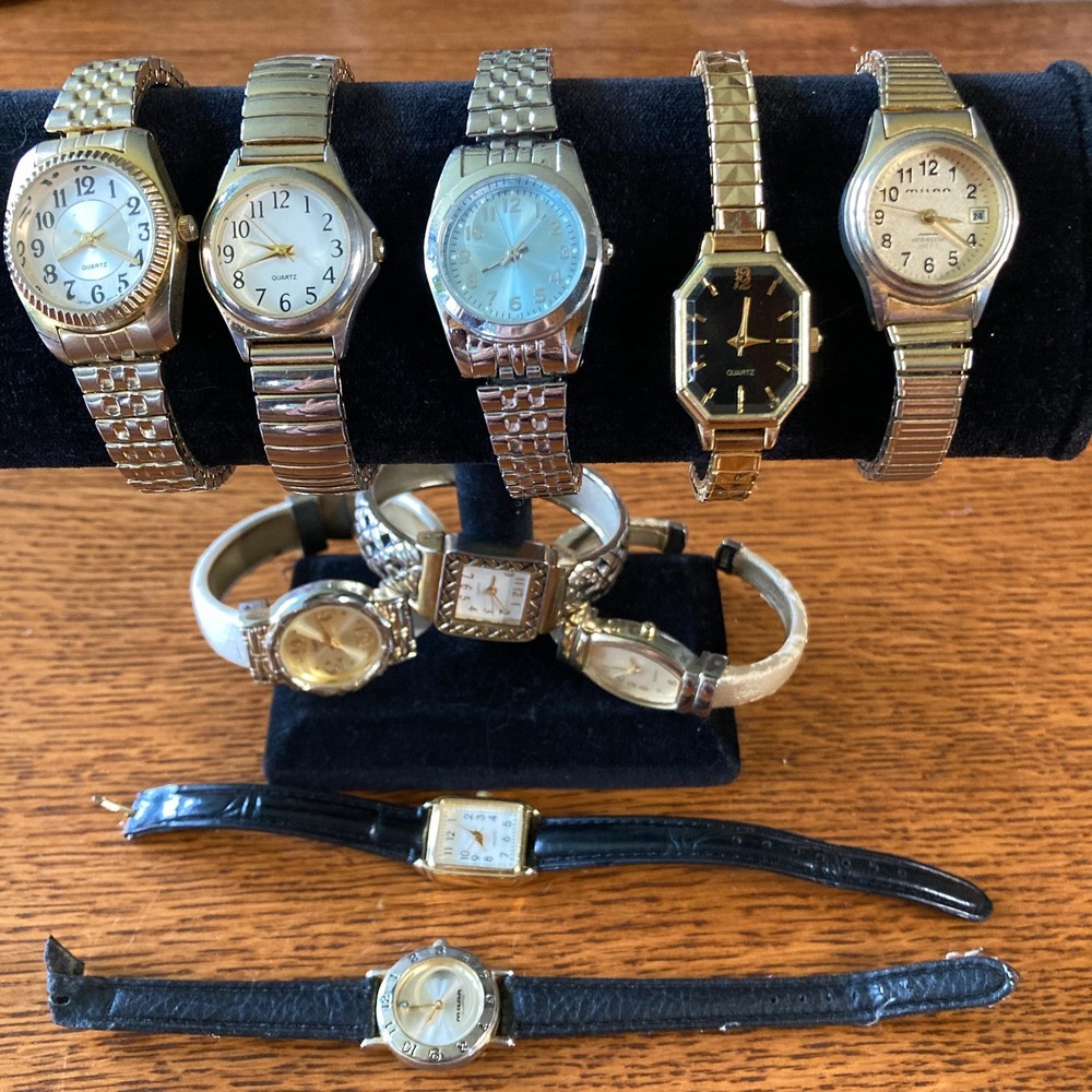 Wrist Watches Lot of 10 Variety Of Styles And Brands Vintage Untested Men Women