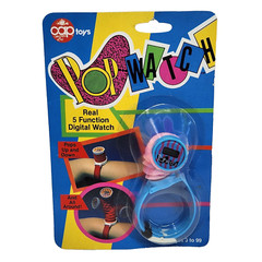 VINTAGE 1988 CAP TOYS POP WATCH DIGITAL WRIST WATCH NOS NEW SEALED PINK BLUE