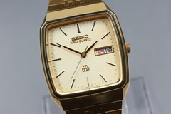 Vintage 1983 N MINT SEIKO King twin Quartz 9443-5020 Gold Kanji Dial Men’s Watch