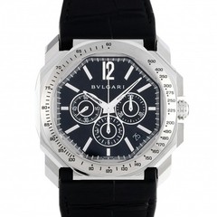 Bvlgari Octo BGO41BSLDCHTA Stainless Steel Leather 42.0mm Black Dial #YKW630