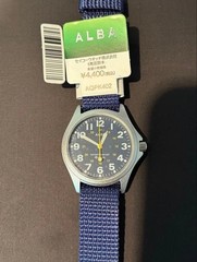 SEIKO ALBA AQPK402 Blue Nylon Band Quartz Watch