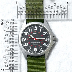 SEIKO ALBA Military Field Watch AQPK403 2020 Black Dial Luminous Green Japan