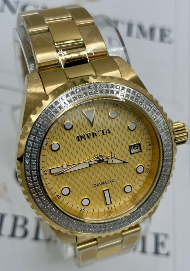 Invicta Elite Diamond 0.76 Carat Diamond Unisex Watch – 38mm, Gold (48777)