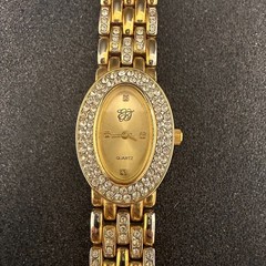 Elizabeth Taylor Watch Women Gold Tone Oval Crystal Bezel New Battery 6 Inch