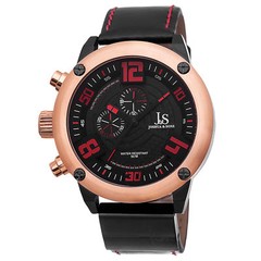 Men’s Joshua & Sons JS70 Lefty Swiss Quartz Multifunction Leather Strap Watch