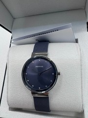 NEW Bering Women’s Watch Classic 10131-909 Lavender Dial Mesh Stainless Steel