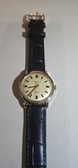 Caravelle Men’s Mechanical Dress Analog Watch Silver Dial Gold Case
