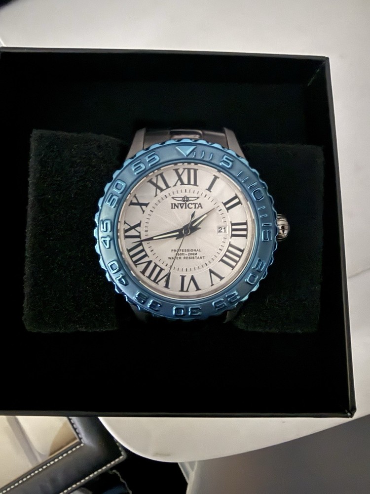 Invicta Pro Diver Watch Men 47mm White Dial Gray Tone Date Round 14540