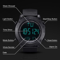 Men’s Digital Sports Watch Military Tactical LED Backlight Wristwatch Waterproof