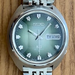 SERVICED Vintage 1973 Seiko 5 Actus SS 6106-7600 Beads Of Rice Arrowhead Markers