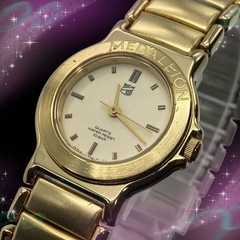 [EXC] Ricoh Medallion 505045 Ladies Quartz Watch Ivory Dial Gold Tone Japan