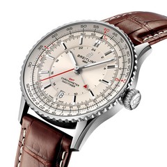 Breitling Navitimer Automatic GMT 41mm Cream Dial Brown Strap A32310211G1P1