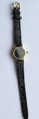 Vintage Brand New Diamond Chip Ladies Watch – Black Leather Band