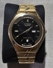 Vintage Citizen Quartz Gold Tone Black Dial Arabic/English Day-Date Men’s Watch