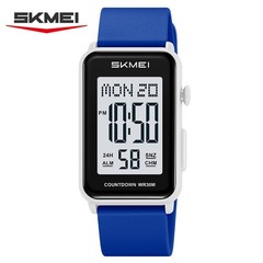 SKMEI Men Rectangle Watch LED Countdown Wristwatch Boys Girl Digital Sport Watch