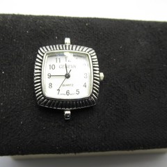 2x Geneva Quartz Watch Head Lot Silver Tone Round Square Japan Movt