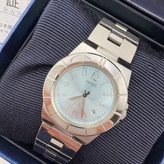 Working New Battery Seiko LUKIA Ladies Wristwatch Light Blue Date Box with