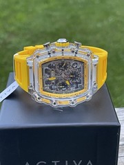 Activa Fury XInvicta Men’s Watch w/Skeleton Dial- 44.3mm, Yellow (ACW2305-001)