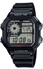 CASIO Men’s Digital Wrist Watch AE1200WH-1AVCF 100M WR LED Light 10 Year Battery