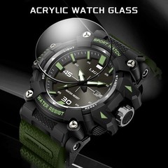 LIGE Men Watch Quartz Date Analog Luminous Waterproof Diver Sport Man Wristwatch