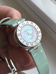 BVLGARI B.zero1 BZ22S 22mm Turquoise/Blue Mother If Pearl Dial Women’s Qz Watch