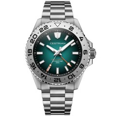 Cestrian Ocean Series Men’s Watch CO-BGS001 Green Fumé Dial Steel Bracelet 200M