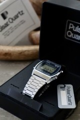 Pulsar Quartz Alarm Chronograph Digital Gray Dial Silver Stainless Steel