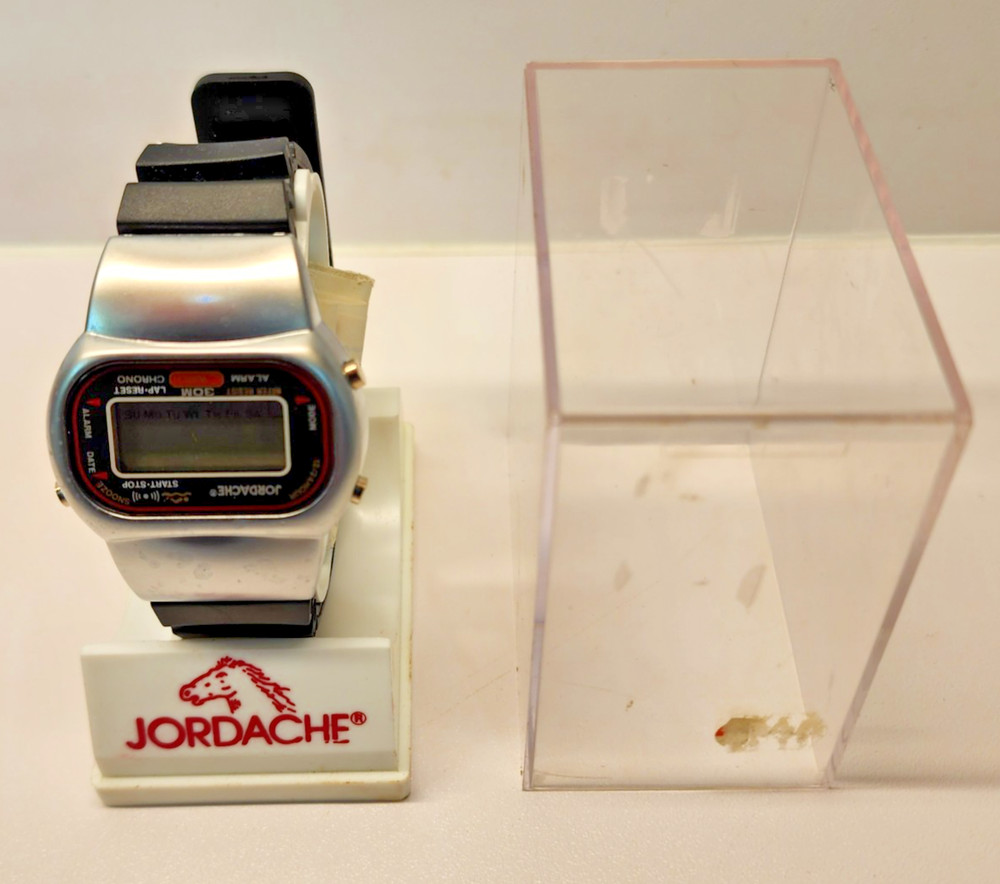 Vintage Jordache Watch. Mens 3 Button Multi Function Digital with Case
