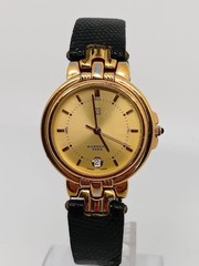 Givenchy Paris Gold Dial Quartz Watch with Leather Strap From Japan