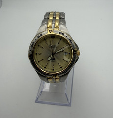 Fossil Blue 100M Two-Tone Quartz Men’s Watch Date Stainless Steel Runs Great