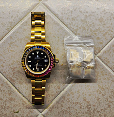 BAPEX Crystal Multi-Color Stone Watch