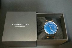 Sternglas Hamburg Men’s Watch Blue Dial Automatic Leather Strap Unused Japan
