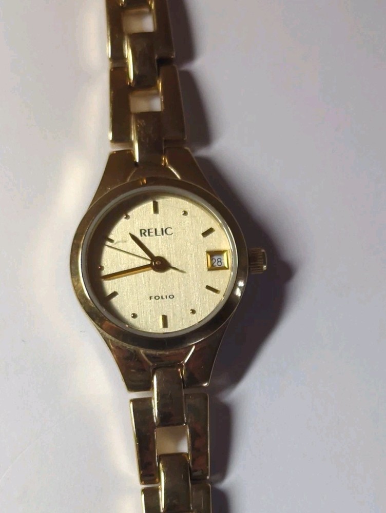 Relic Folio Watch Women Gold  Stainless Steel Back Water Resist Quartz
