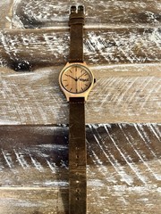Twigs Natura Time The Stem Quartz Analog Wood Grain Dial Brown Leather 3 ATM