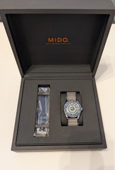 MIDO Ocean Star Decompression 40mm Auto Blue Dial 200m Mesh + Strap Box. UNWORN!