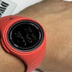 Adidas ADP6128 Adizero Digital Sports Watch Chronograph Red Orange 50mm Case
