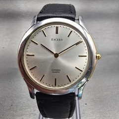 Citizen Exceed Watch Men 32mm Silver Dial Two Tone Round 3920-C90946 New Battery