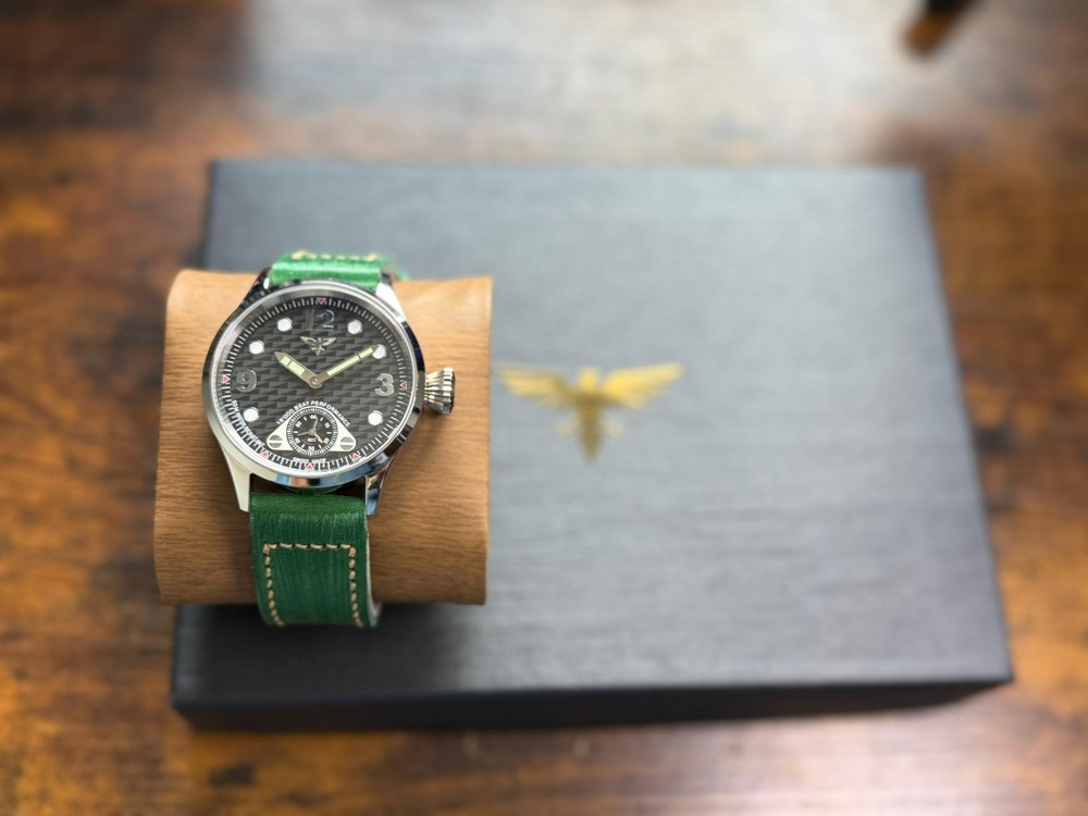 Big Pilot style Watch Swiss made ETA 6498 movement handmade Strap