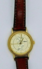Minnie Mouse DISNEY by SII Marketing Ladies Watch Brown Leather Gold Tone