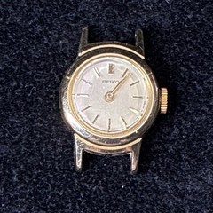 Vintage Seiko 1100 1529 16mm Mechanical Ladies Gold Tone Watch RUNNING 1970s