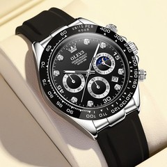 Waterproof Watch OLEVS Quartz Luxury Business Luminous Date Men’s Men Strap