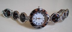Number Dial Animal Leopard Print Silver Finish Women’s Fashion Dressy Watch