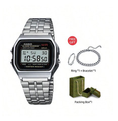 Casio Vintage A159W-N1 Black Digital Dial Silver Stainless Steel Band