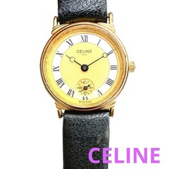 CELINE Women’s Watch Small Second Gold Leather Band Used