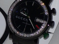 New Men’s 101m Gucci chrono 1.92ct.aprx.custom set real Diamond Watch YA101331