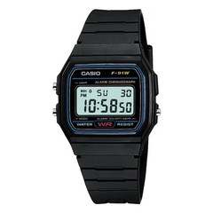 Casio F91W Classic Resin Strap Digital Waterproof Sport Watch – Black 100% genui