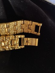 New Unused Pair Futura Men & Woman His & Hers Gold Nugget Quartz Watch Japan Mov