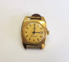 VINTAGE OLD USSR WATCH GOLD PLATED AU20 LADIES ZARJA.