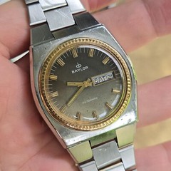 Vintage BAYLOR men’s automatic watch day/date swiss ETA 2789 17Jewels 1970s